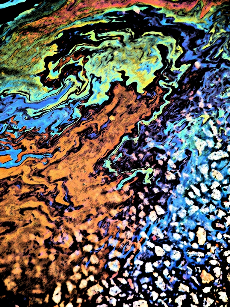 Oil stains on the road. Heavily overdone in photoshop. 15.02.14
